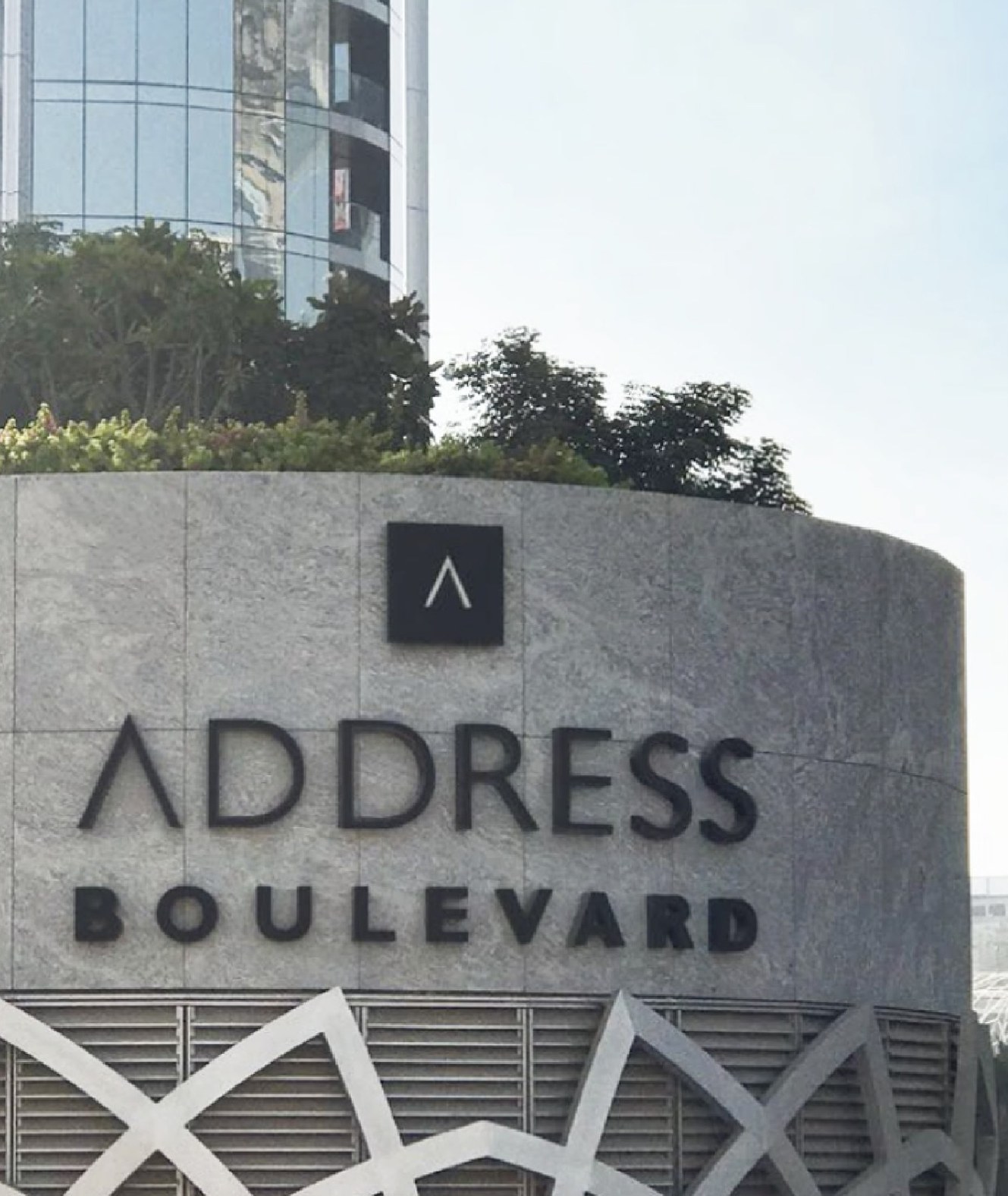 The Address Boulevard signage