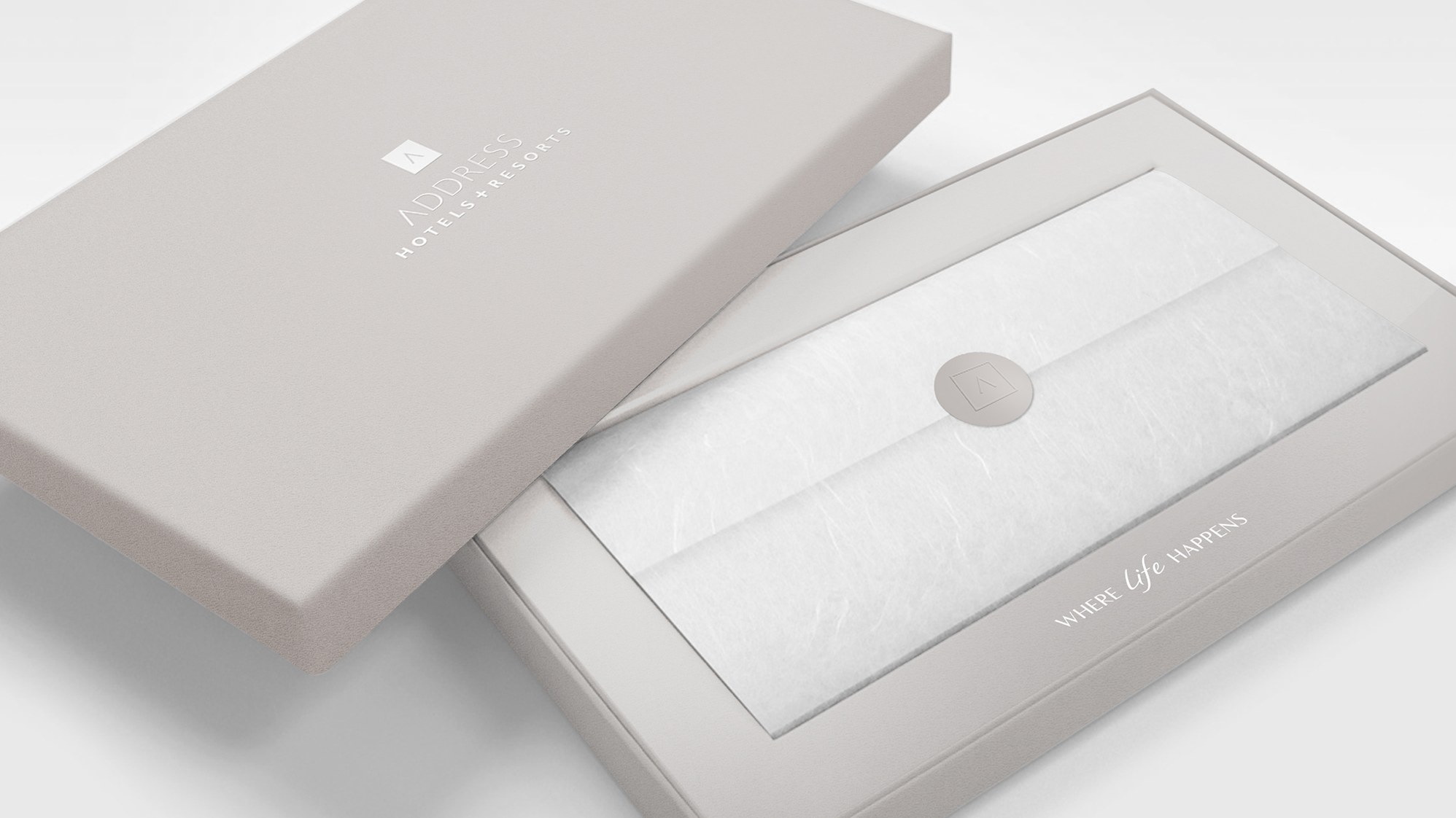 A close-up of the Address gift box detailing