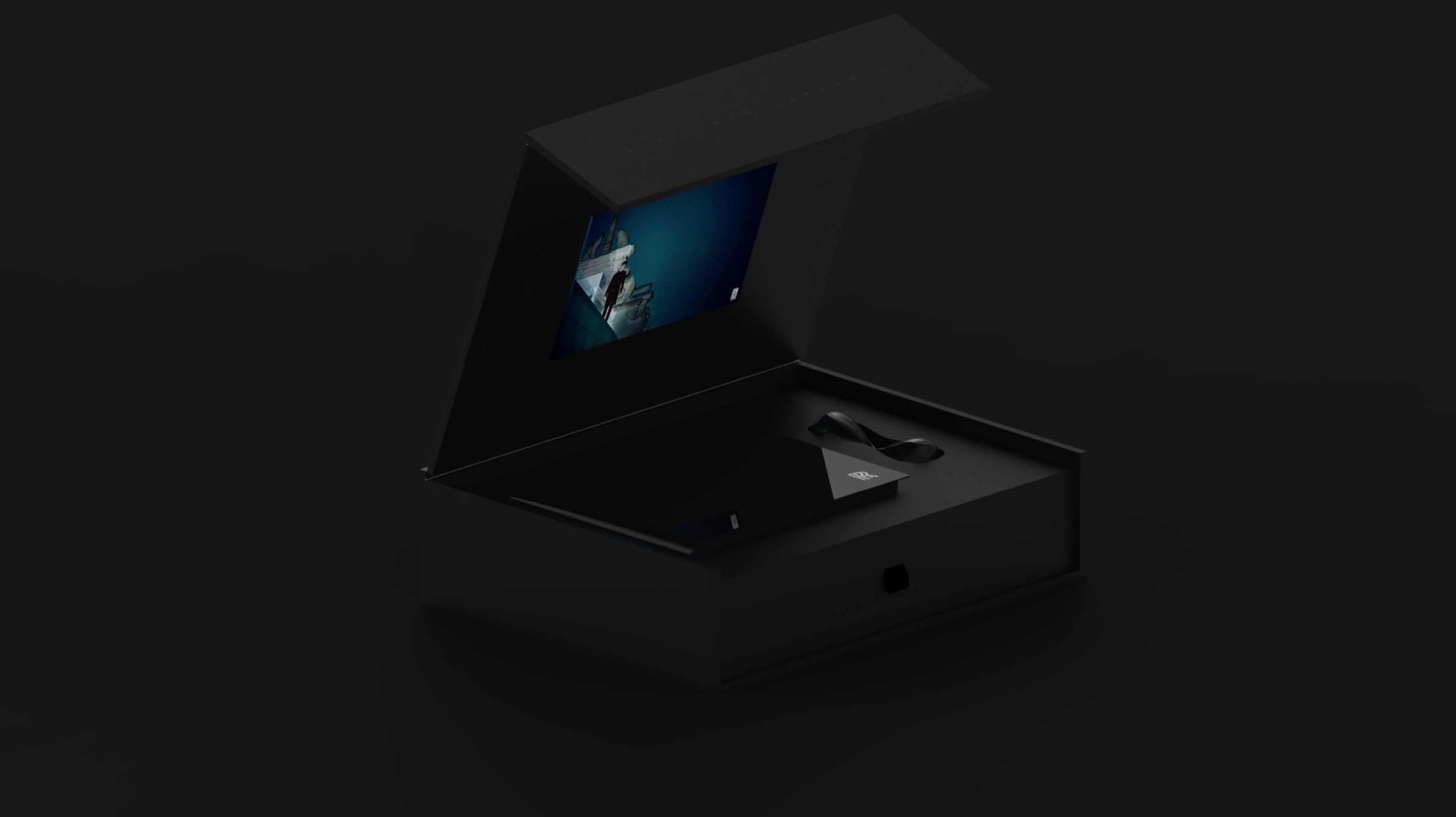 The Black Badge box revealing a built-in screen