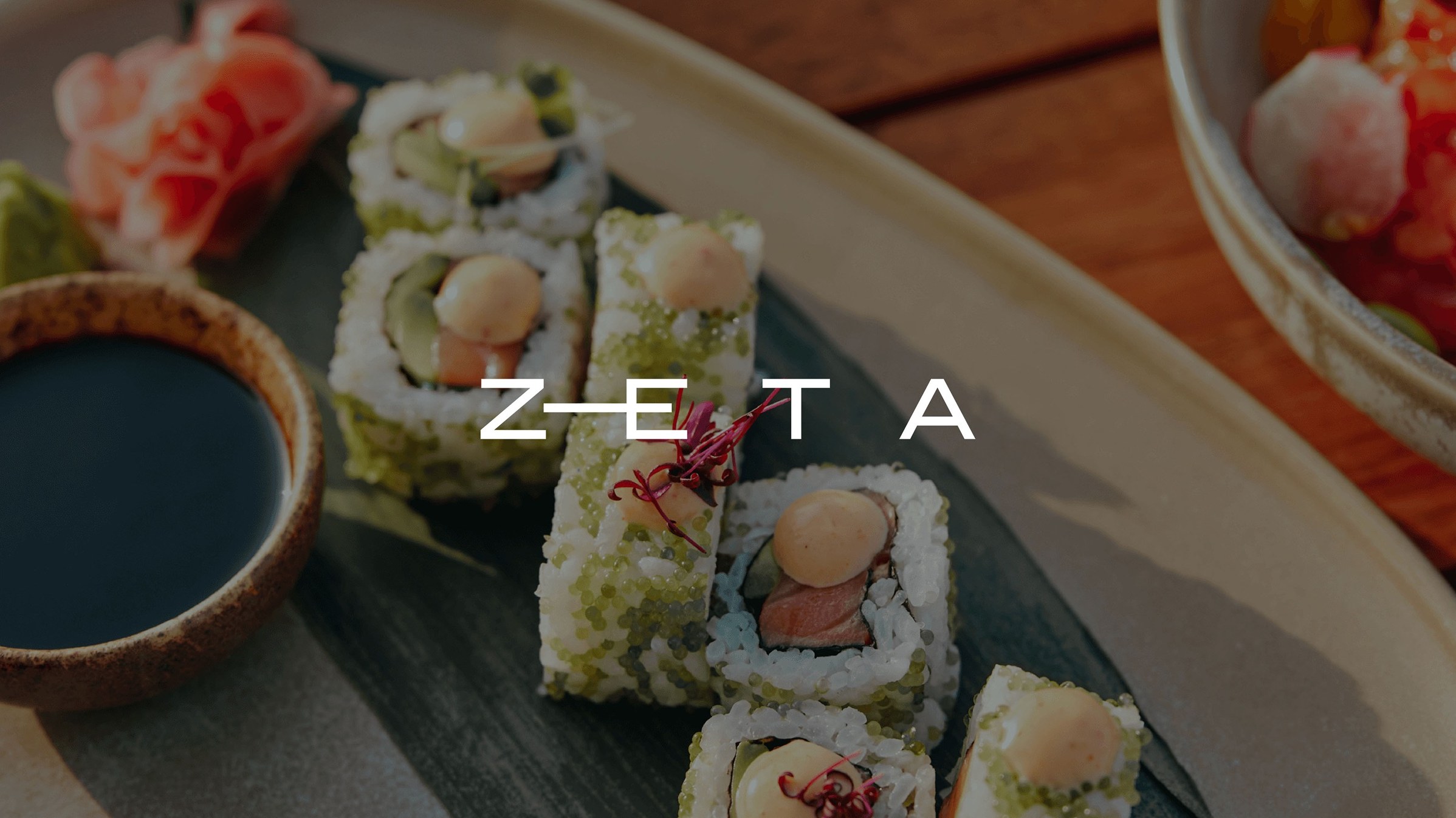 The Zeta wordmark on the Asian-fusion cuisine