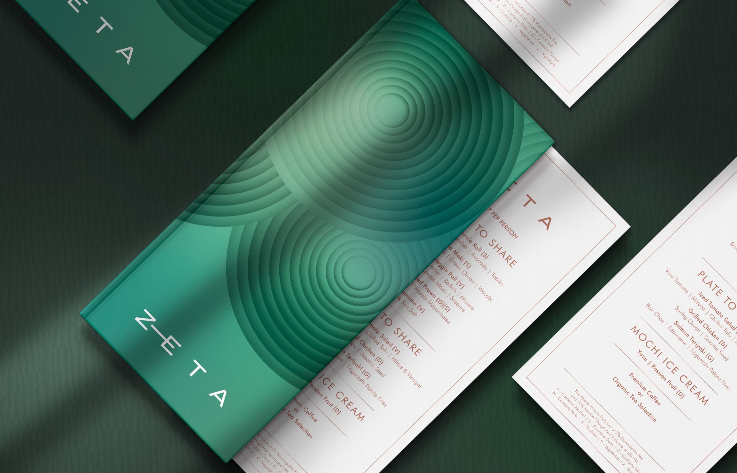 The Zeta menu and stationery system